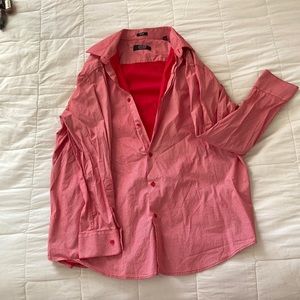 Red collared long sleeve shirt, men’s medium by Jones New York signature